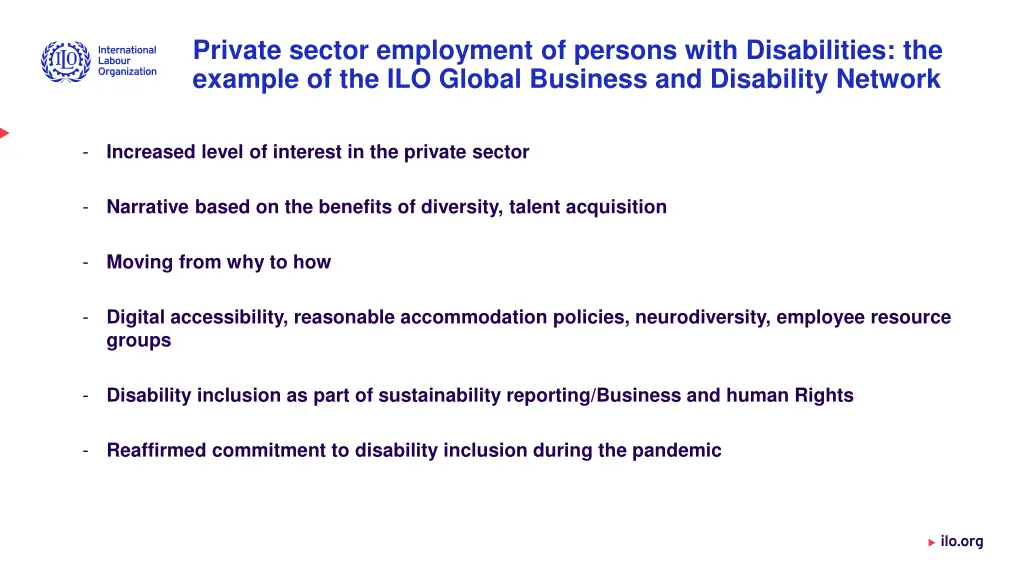 private sector employment of persons with