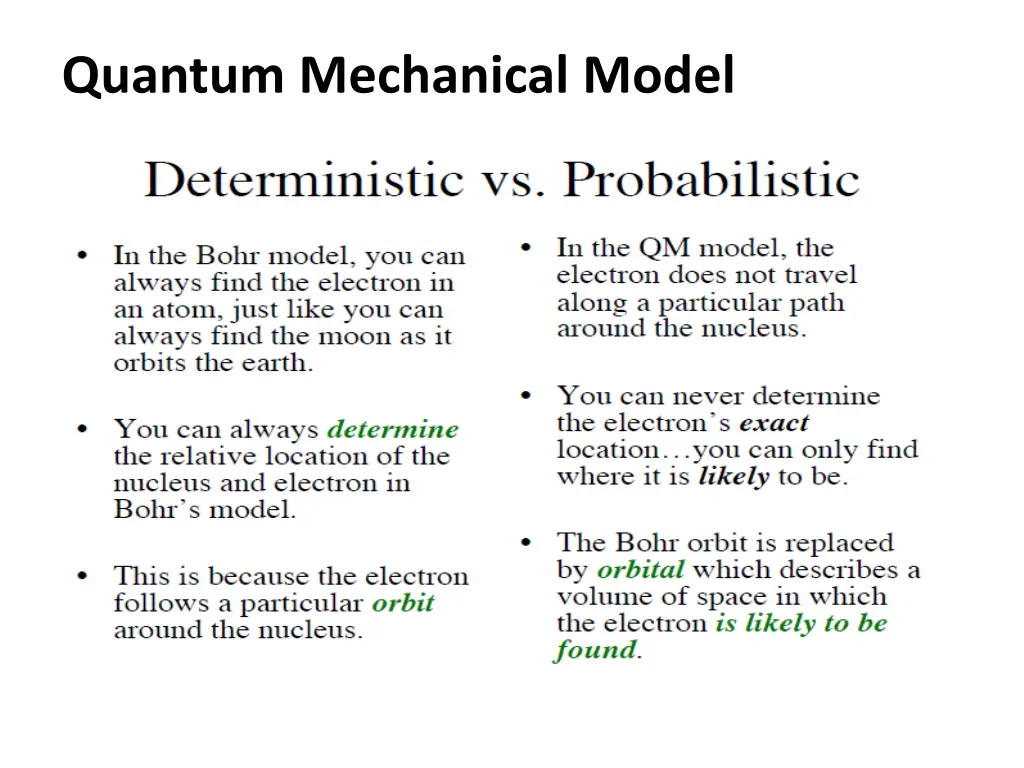 quantum mechanical model