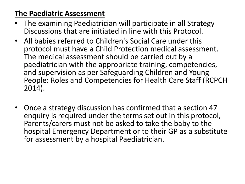 the paediatric assessment the examining