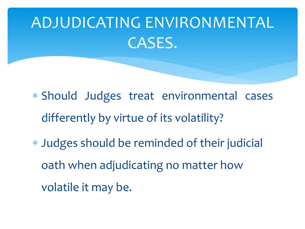 adjudicating environmental cases