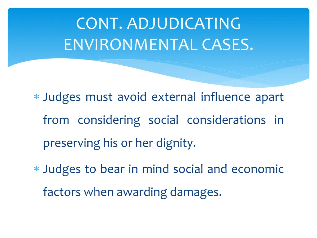 cont adjudicating environmental cases 1