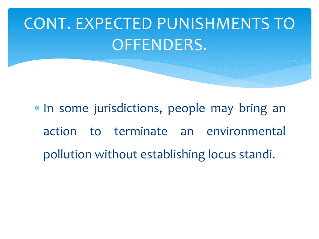 cont expected punishments to offenders