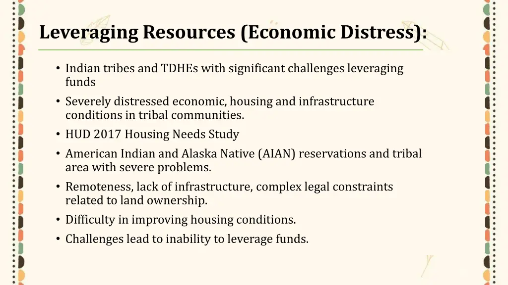 leveraging resources economic distress