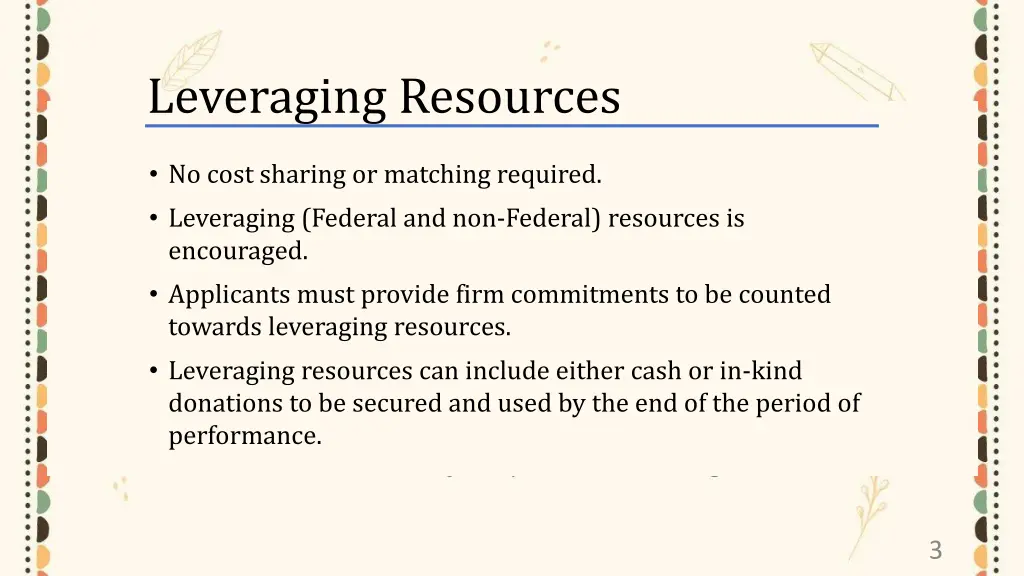 leveraging resources