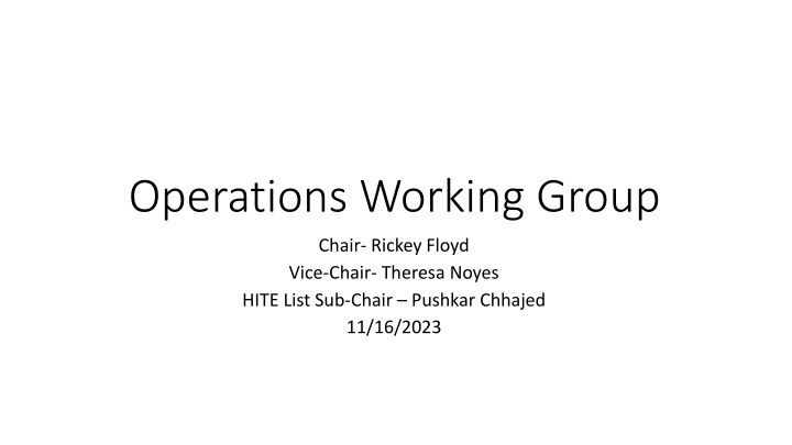 operations working group