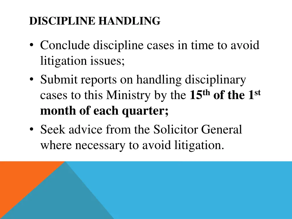 discipline handling