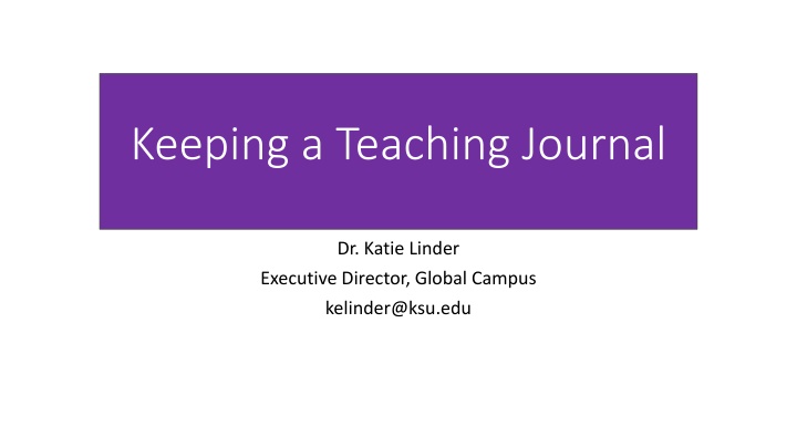 keeping a teaching journal