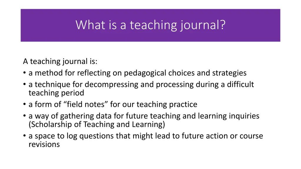 what is a teaching journal