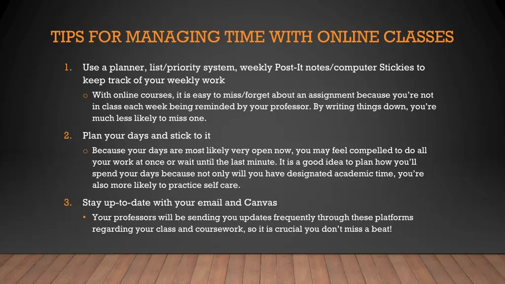 tips for managing time with online classes