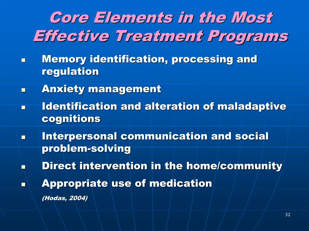 core elements in the most effective treatment