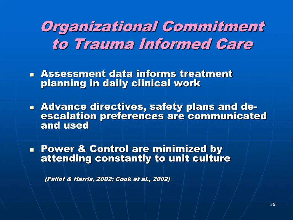 organizational commitment to trauma informed care 2