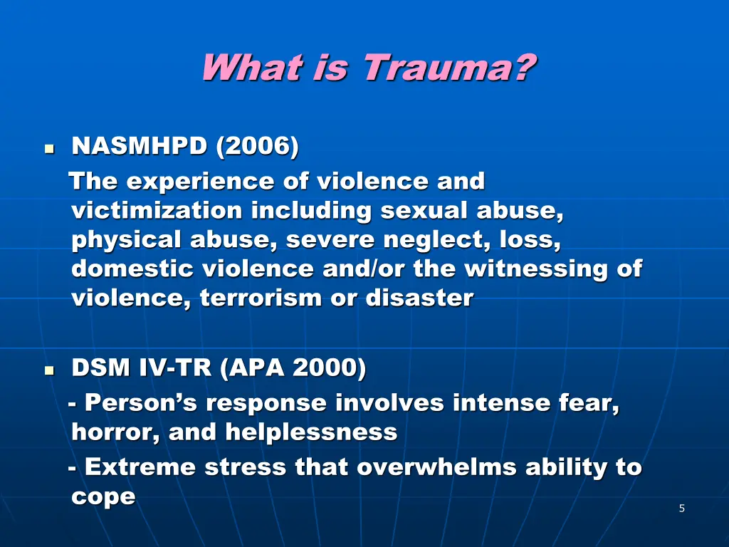 what is trauma