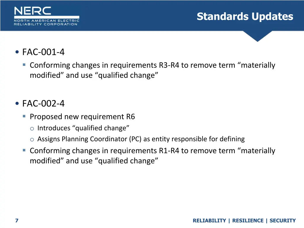 standards updates