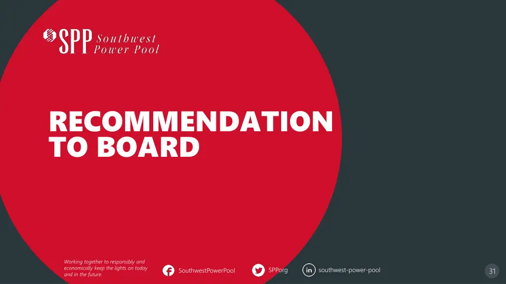 recommendation to board