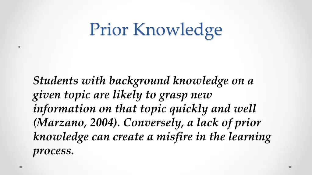 prior knowledge