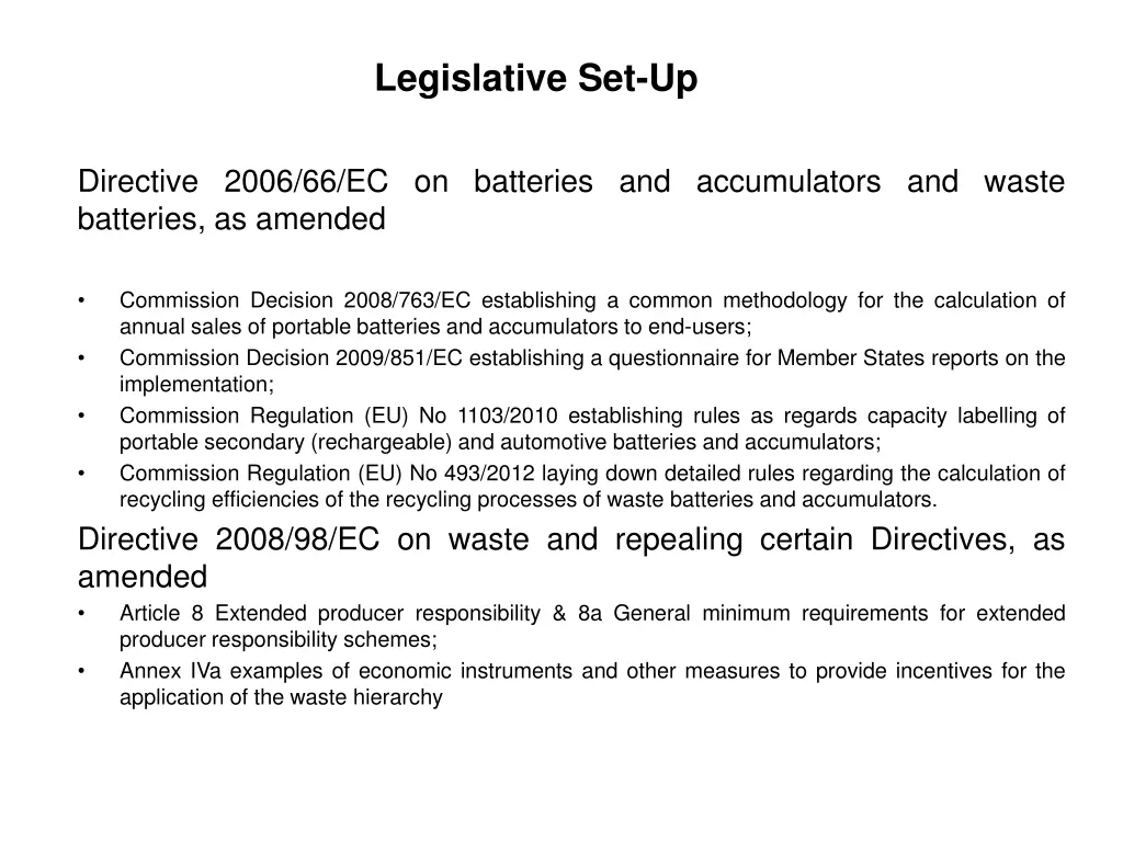 legislative set up