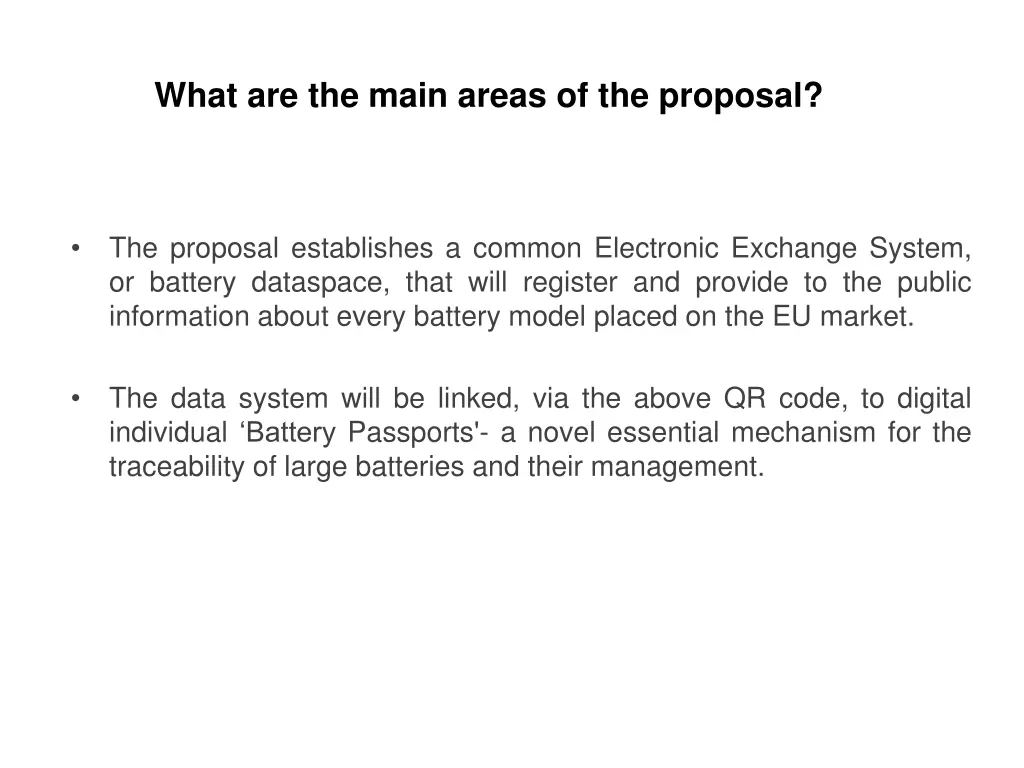 what are the main areas of the proposal 2