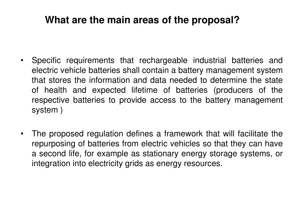 what are the main areas of the proposal 3