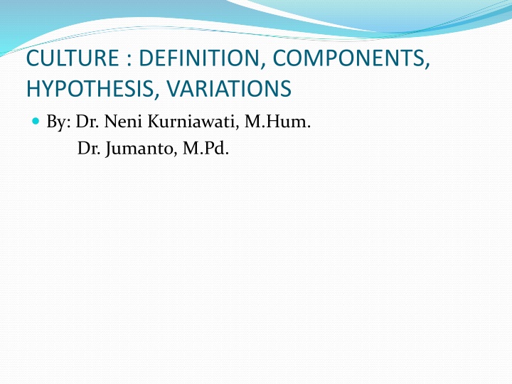 culture definition components hypothesis