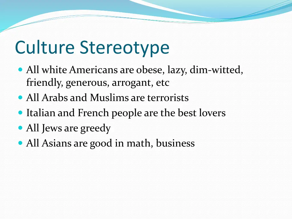 culture stereotype