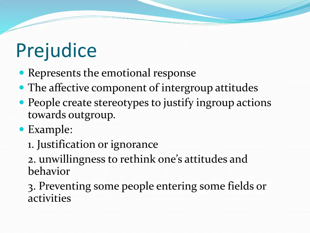 prejudice represents the emotional response