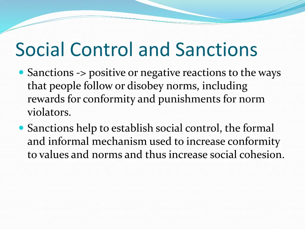 social control and sanctions