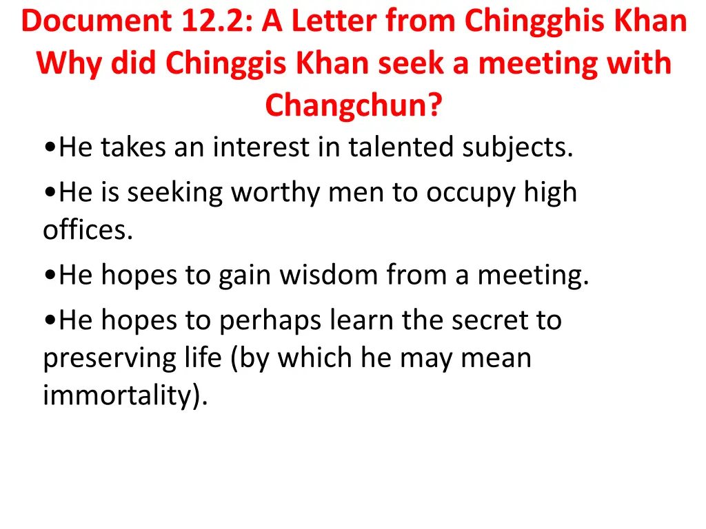 document 12 2 a letter from chingghis khan