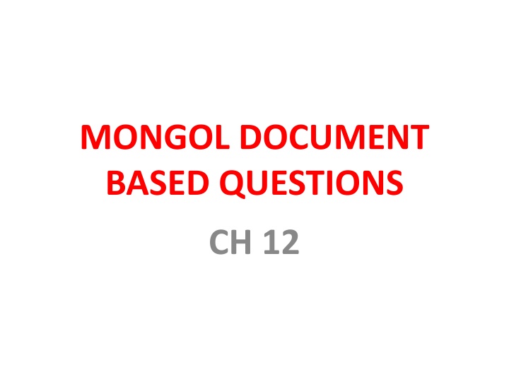 mongol document based questions