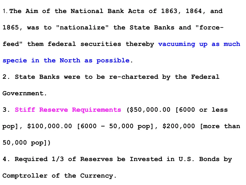 1 the aim of the national bank acts of 1863 1864