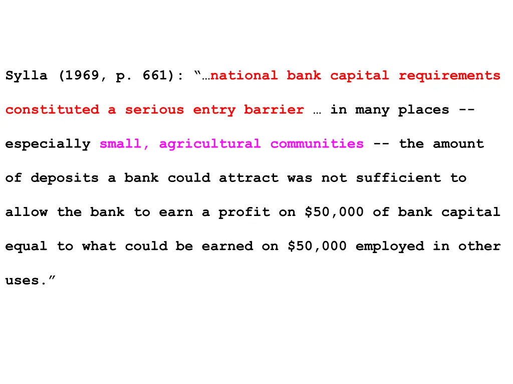 sylla 1969 p 661 national bank capital