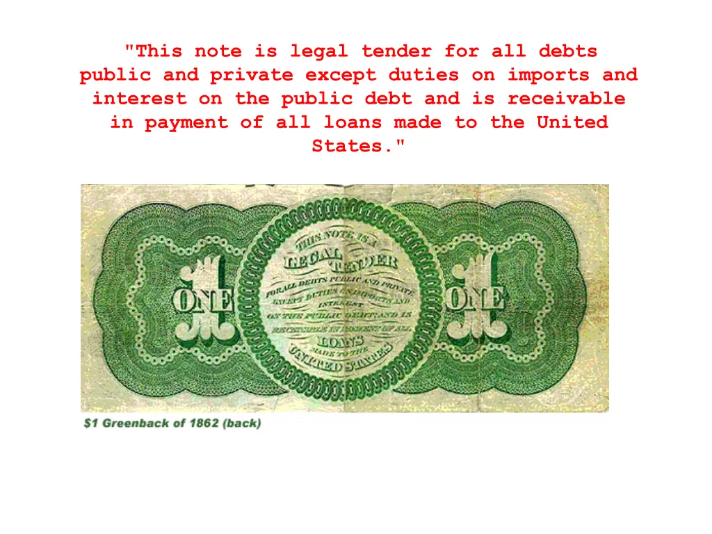 this note is legal tender for all debts public