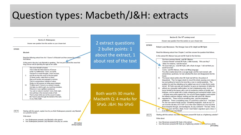 question types macbeth j h extracts