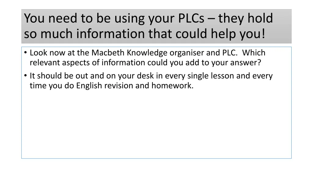 you need to be using your plcs they hold so much