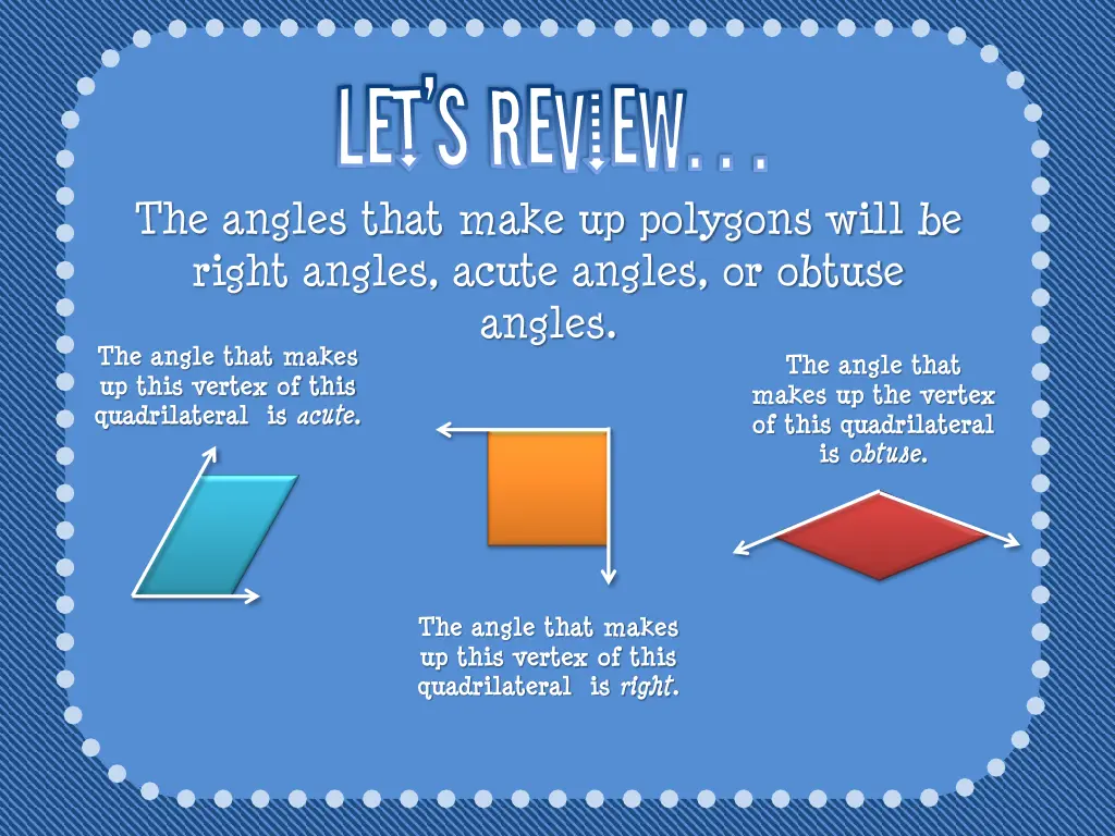 let s review let s review the angles that make