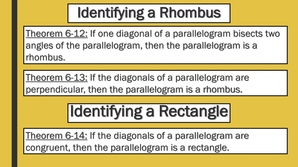 identifying a rhombus identifying a rhombus