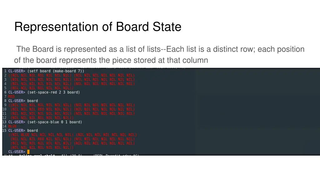 representation of board state