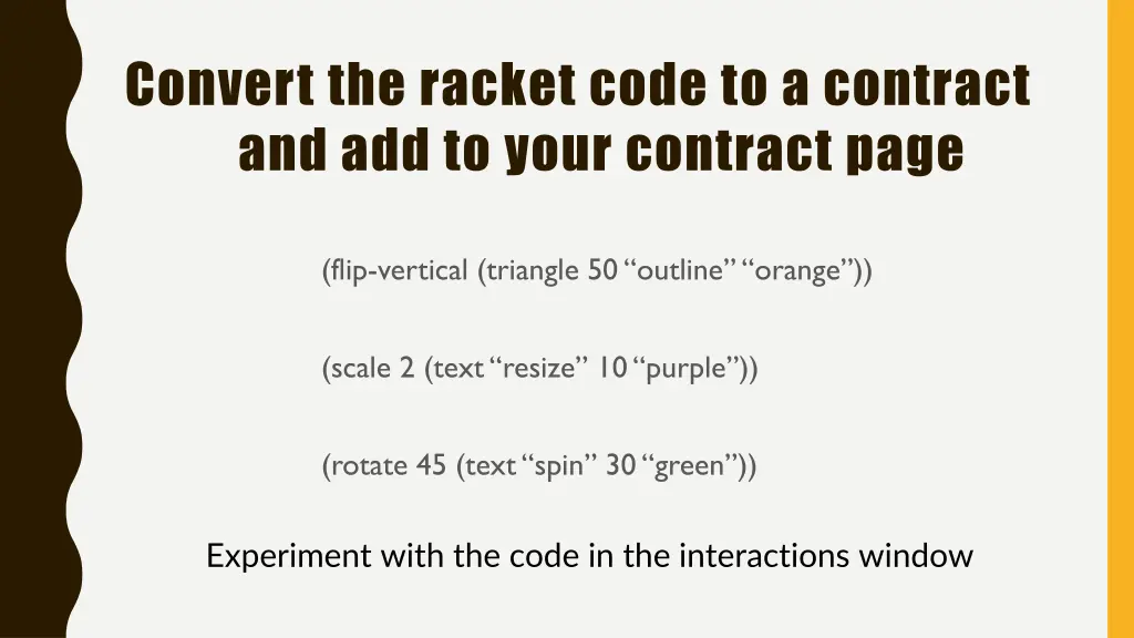 convert the racket code to a contract