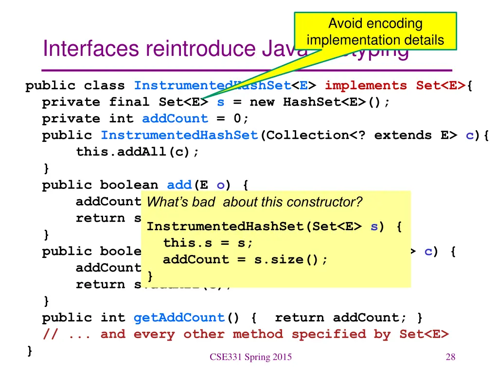 avoid encoding implementation details