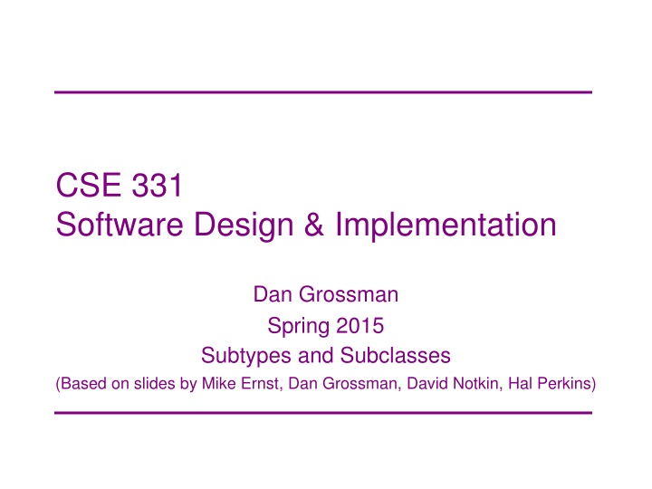 cse 331 software design implementation