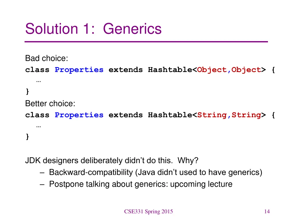 solution 1 generics