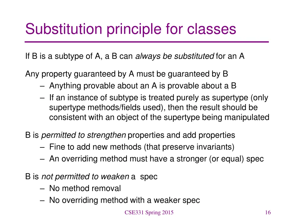 substitution principle for classes