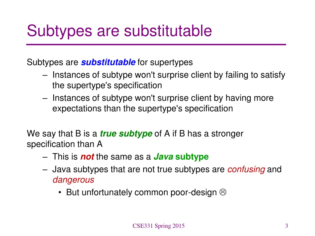 subtypes are substitutable