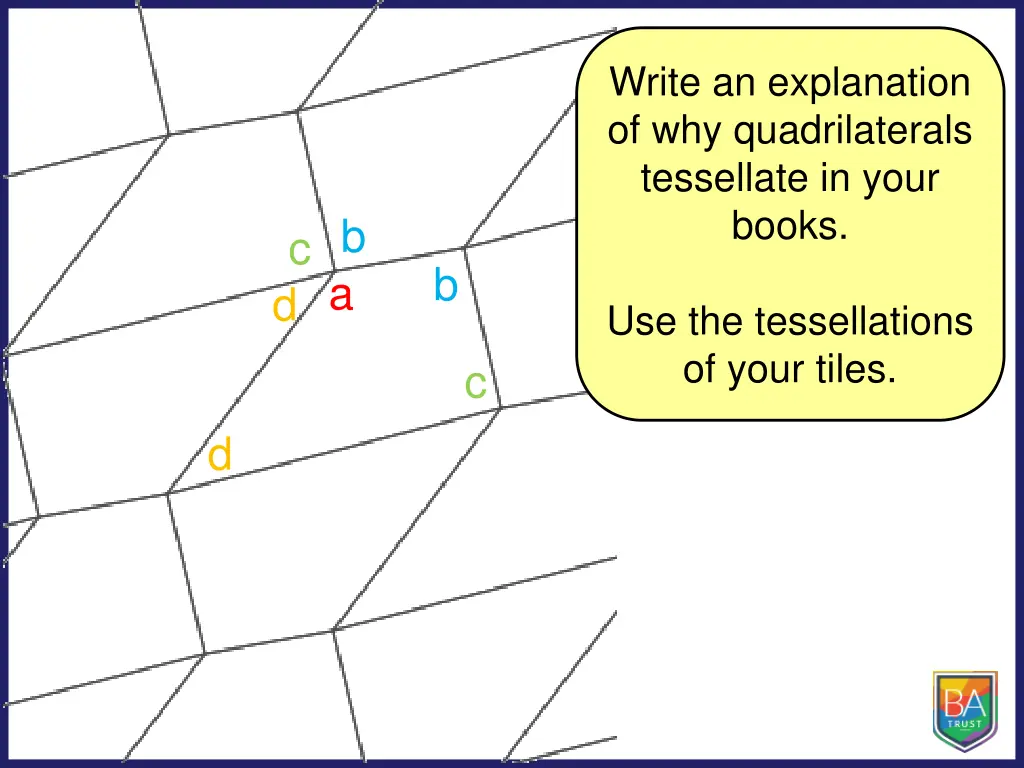 write an explanation of why quadrilaterals