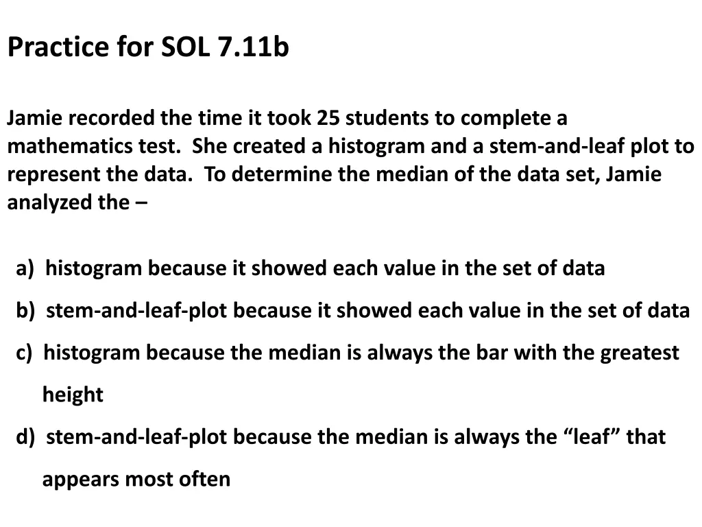 practice for sol 7 11b