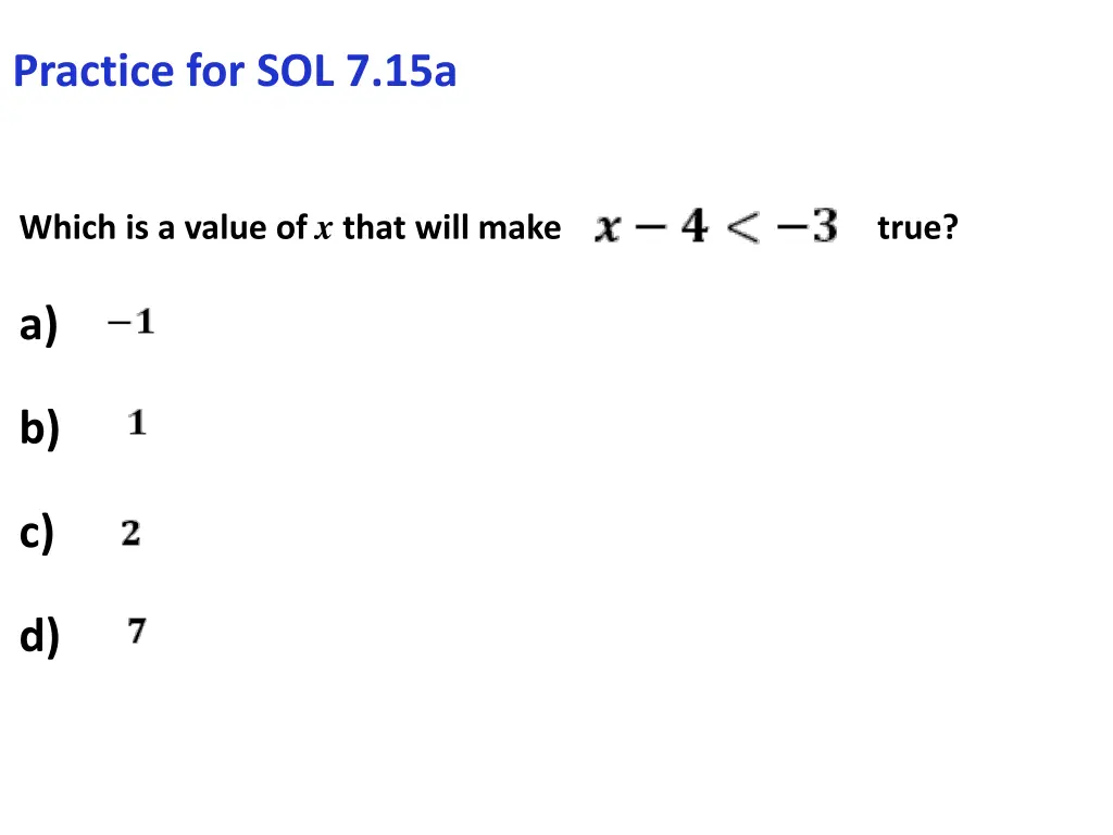 practice for sol 7 15a 3