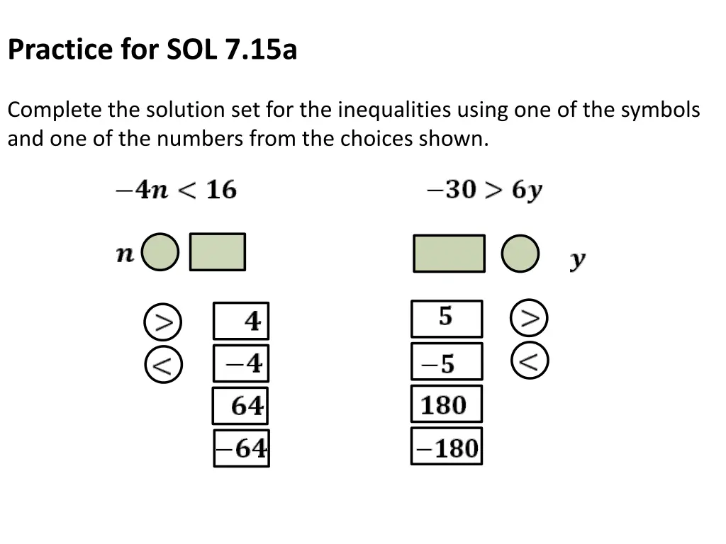 practice for sol 7 15a