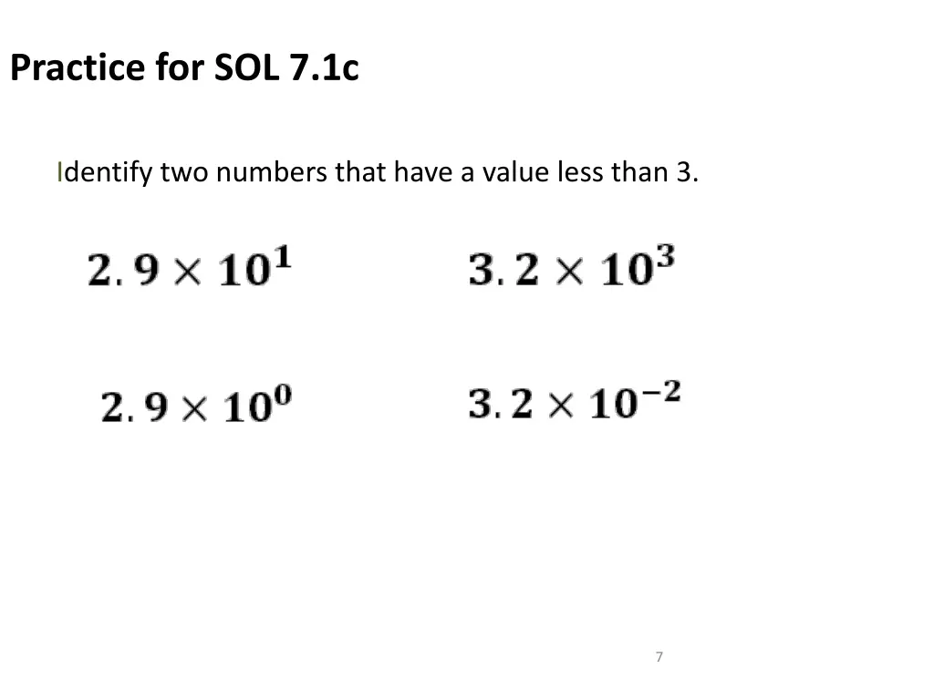 practice for sol 7 1c 3