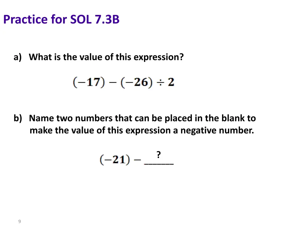 practice for sol 7 3b 1