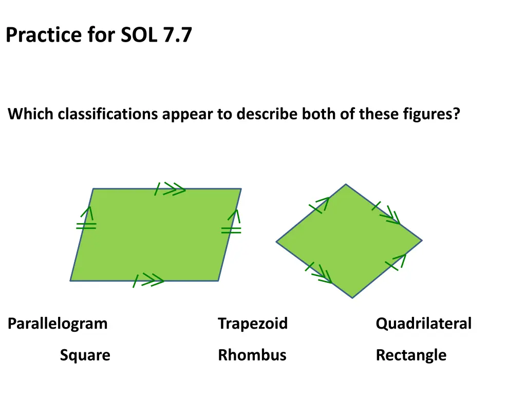 practice for sol 7 7 3