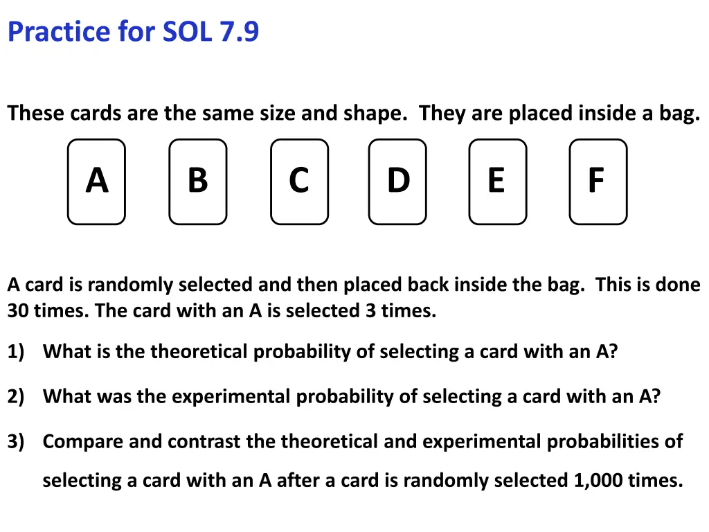 practice for sol 7 9